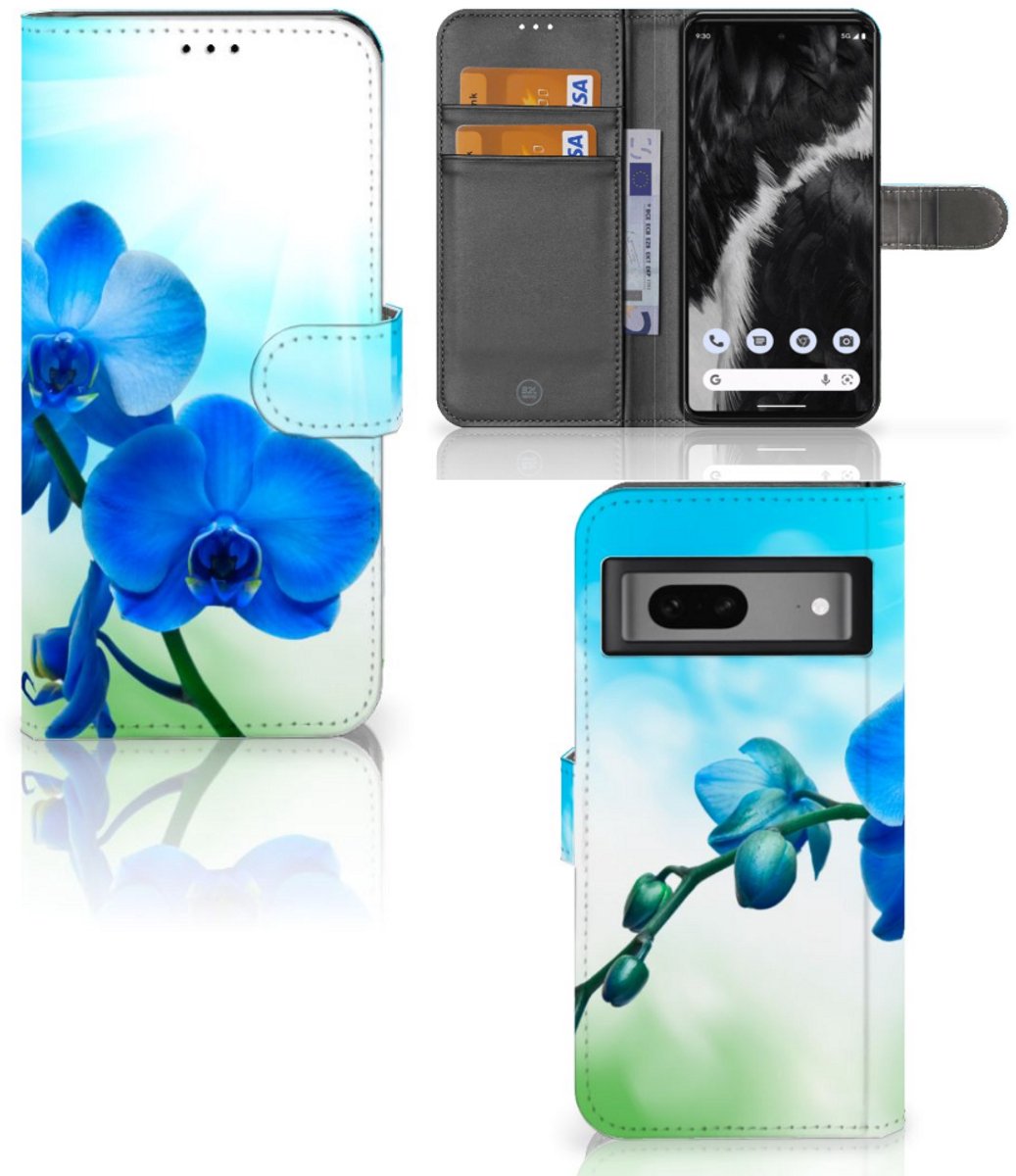 Google Pixel 7 Hoesje Orchidee Blauw - Cadeau voor je Moeder