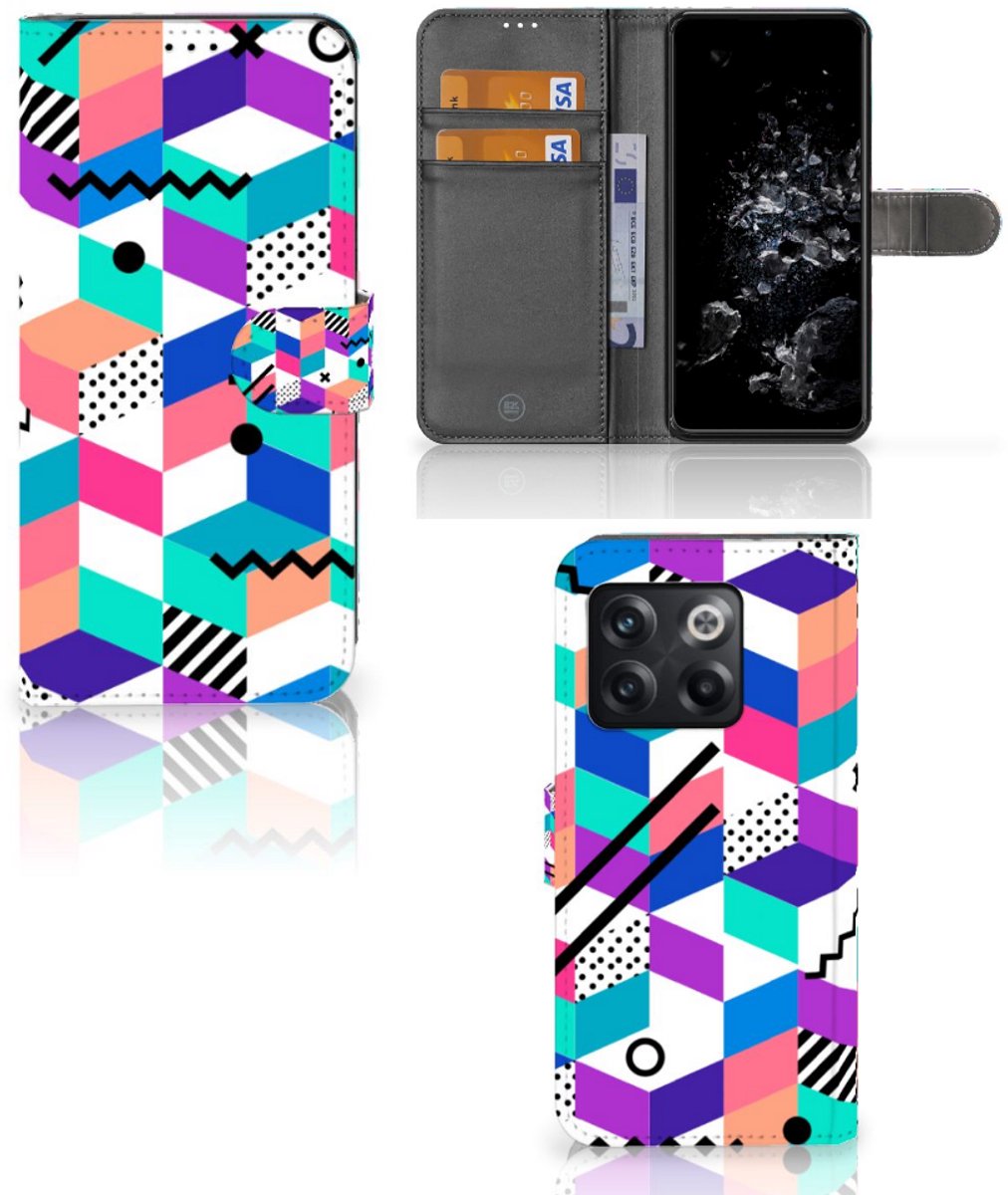 OnePlus 10T Book Case Blokken Kleurrijk