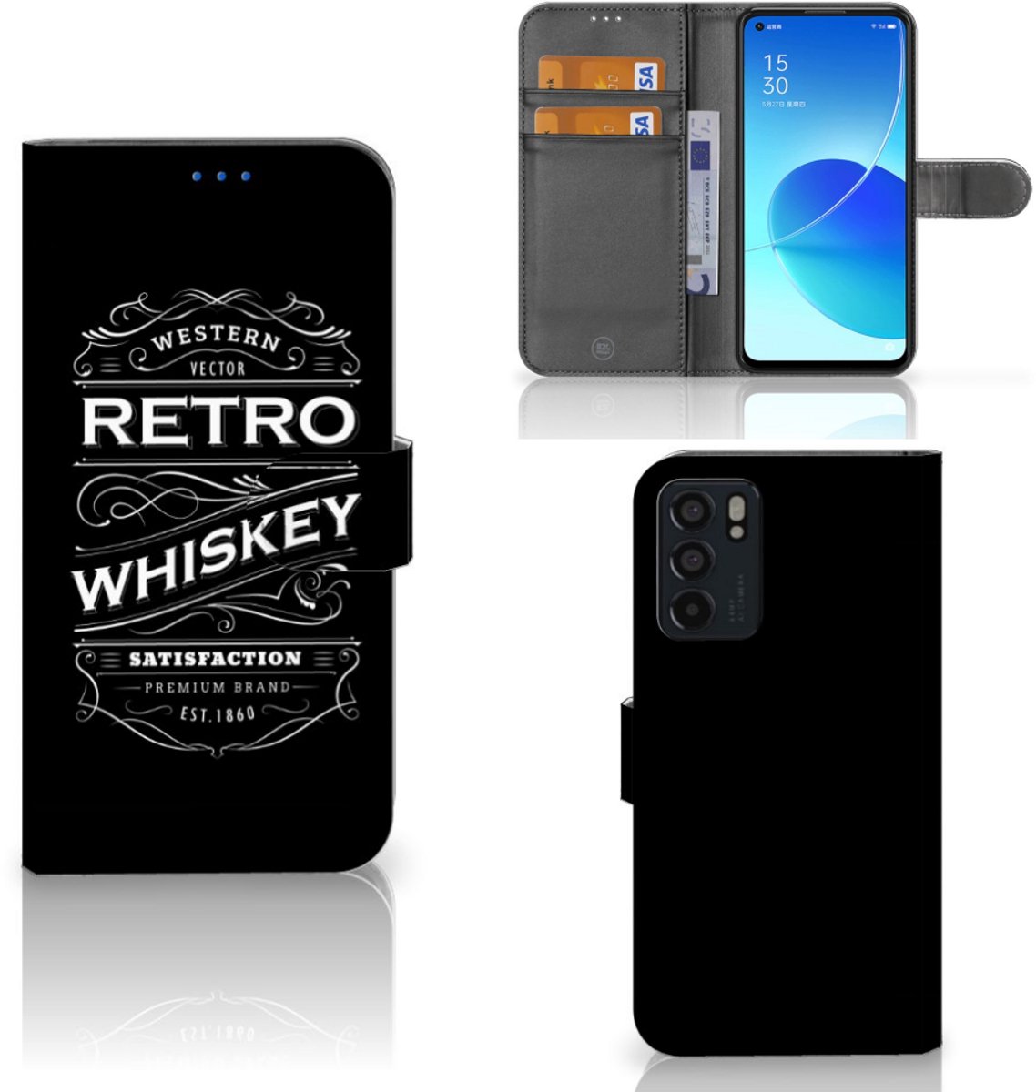 OPPO Reno6 5G Book Cover Whiskey