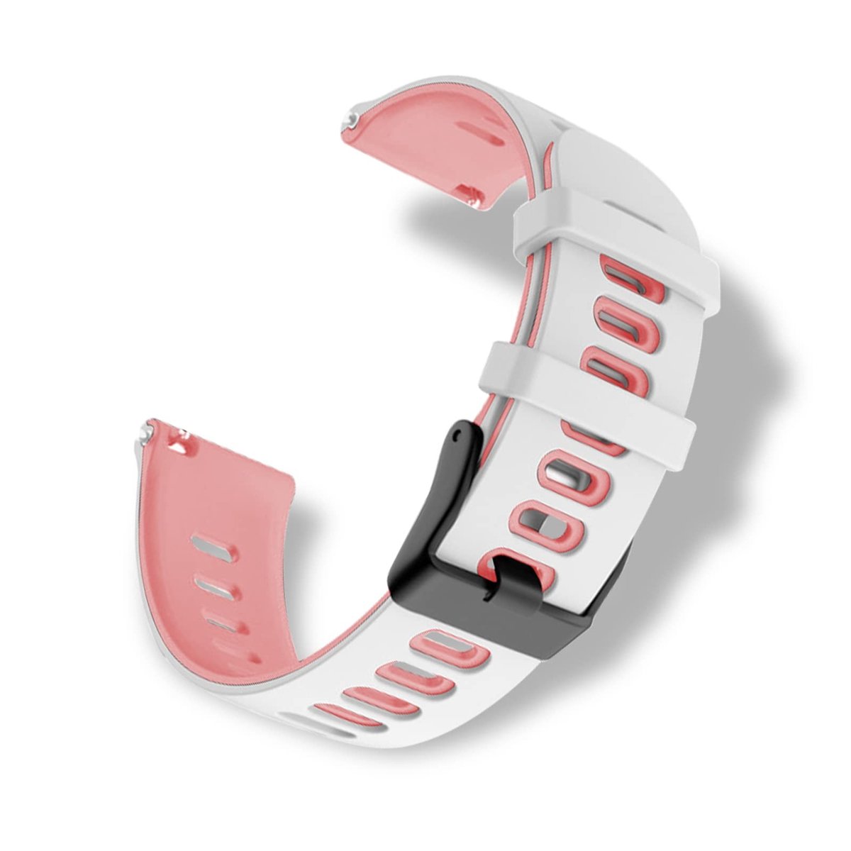 Cosensi - Silicone Watch Strap - Sportieve Armband - Comfortabel en Waterdicht - Wit-Roze - Vervangband - Geschikt voor Vrouwen en Mannen - 22mm