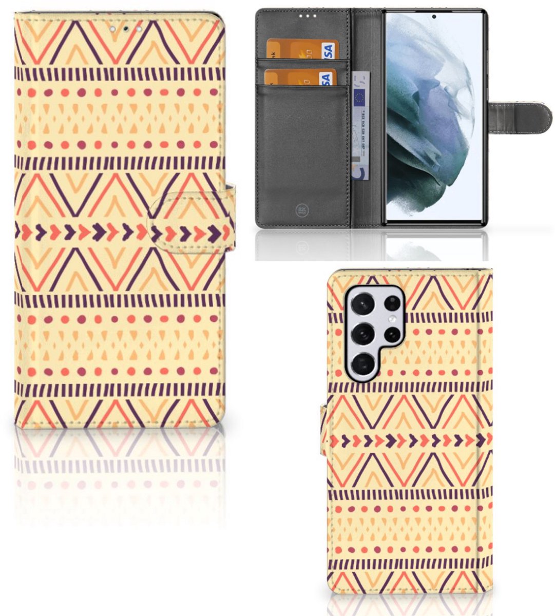 Samsung Galaxy S22 Ultra Telefoon Hoesje Aztec Yellow