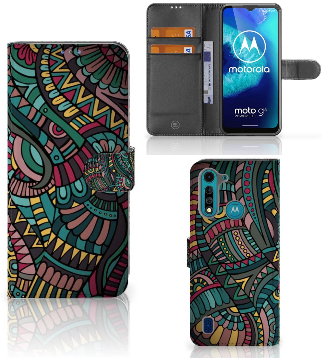 Motorola G8 Power Lite Telefoon Hoesje Aztec