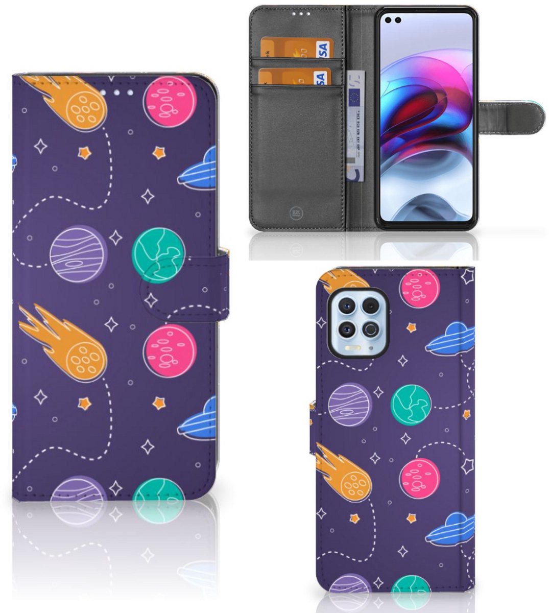 Motorola Moto G100 Wallet Case met Pasjes Space
