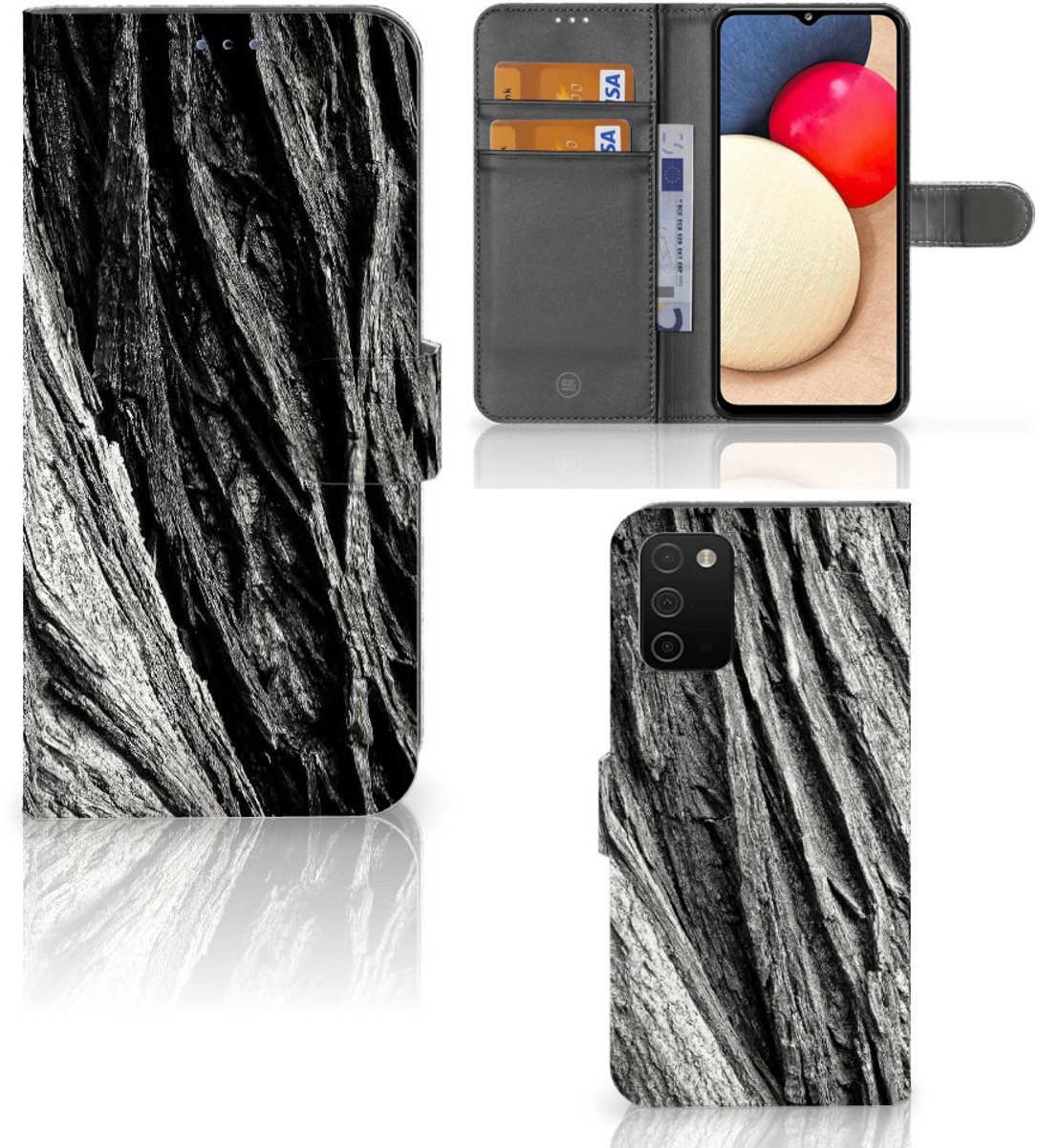 Book Case voor Book Style Case Samsung Galaxy A03s Boomschors Grijs