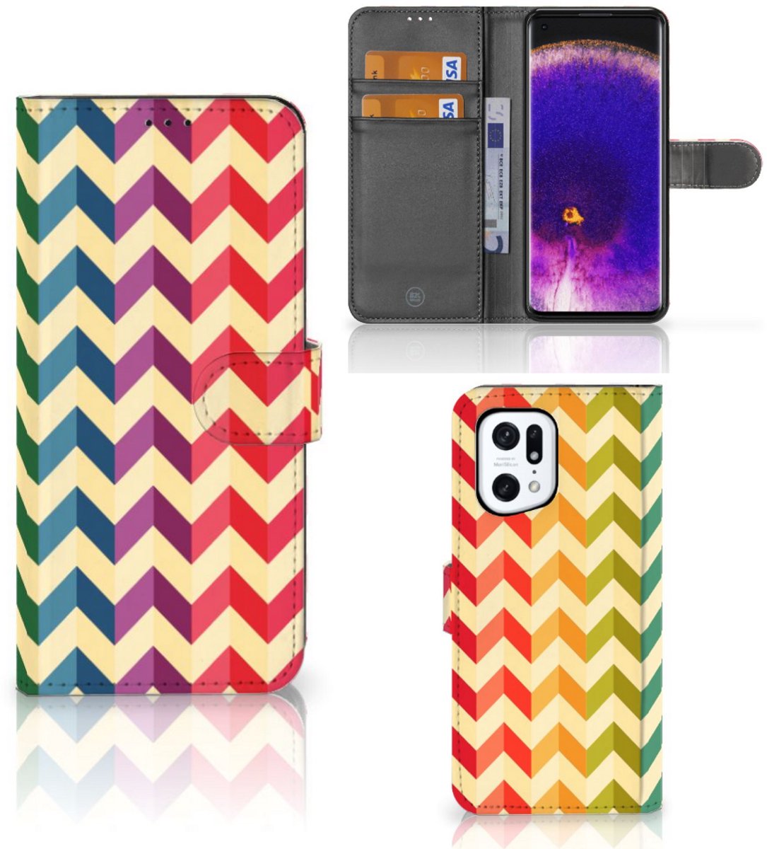 OPPO Find X5 Pro Telefoon Hoesje Zigzag Multi Color
