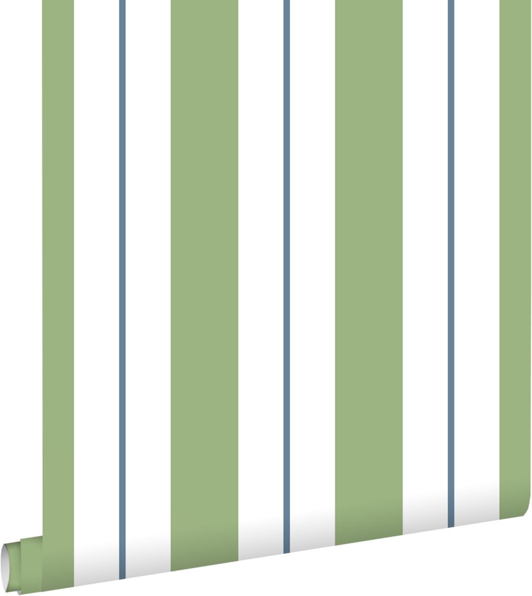 ESTAhome behang strepen groen en blauw - 50 x 900 cm - 131677