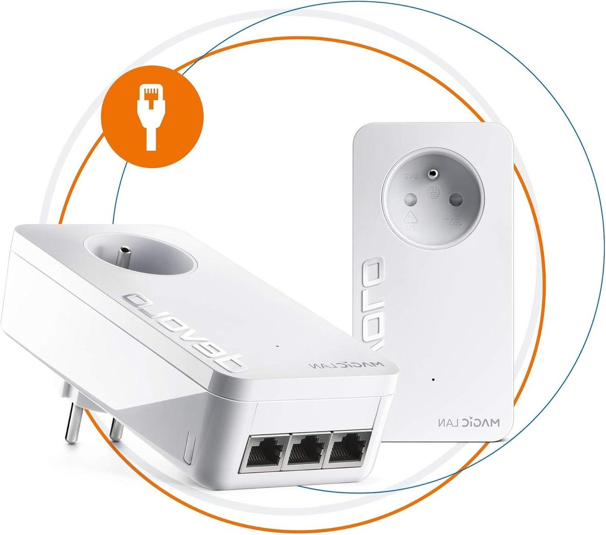 Powerline Adapters Set - Internet Versterkers - Stabiel Internet Thuis - Drie Gigabit Ethernet Poorten - 2400 Mbit/s - Wit