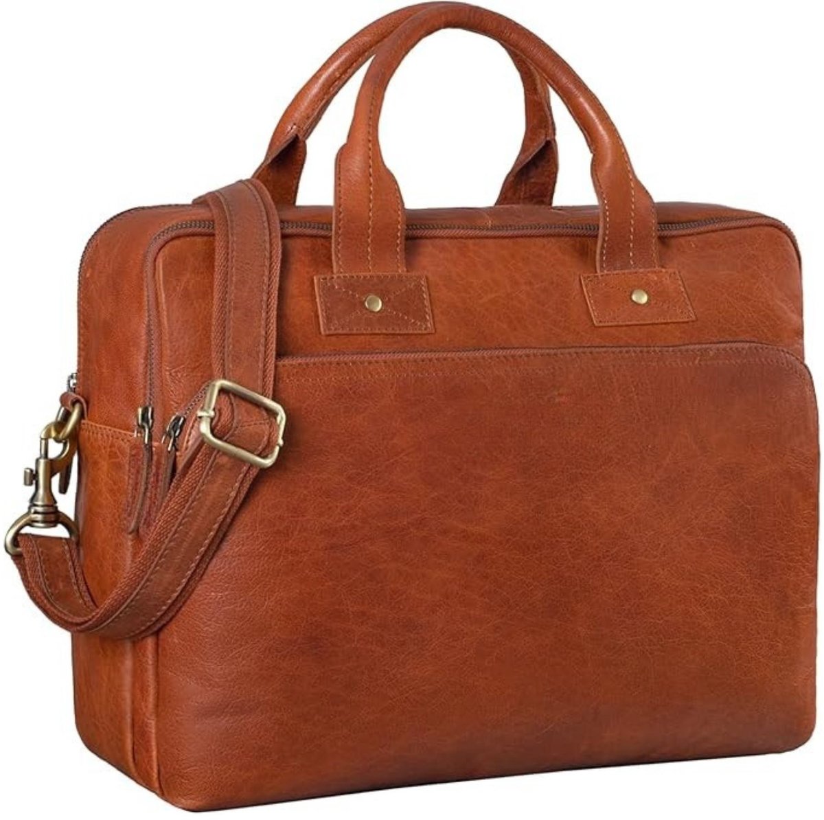 Leren Laptoptas - Laptoptas - Leren Tas - Luxe Leren Laptoptas - Werktas - Schoudertas - Business Tas - Leren Business Tas - 15,6 inch - Bruin - van Imperatoris