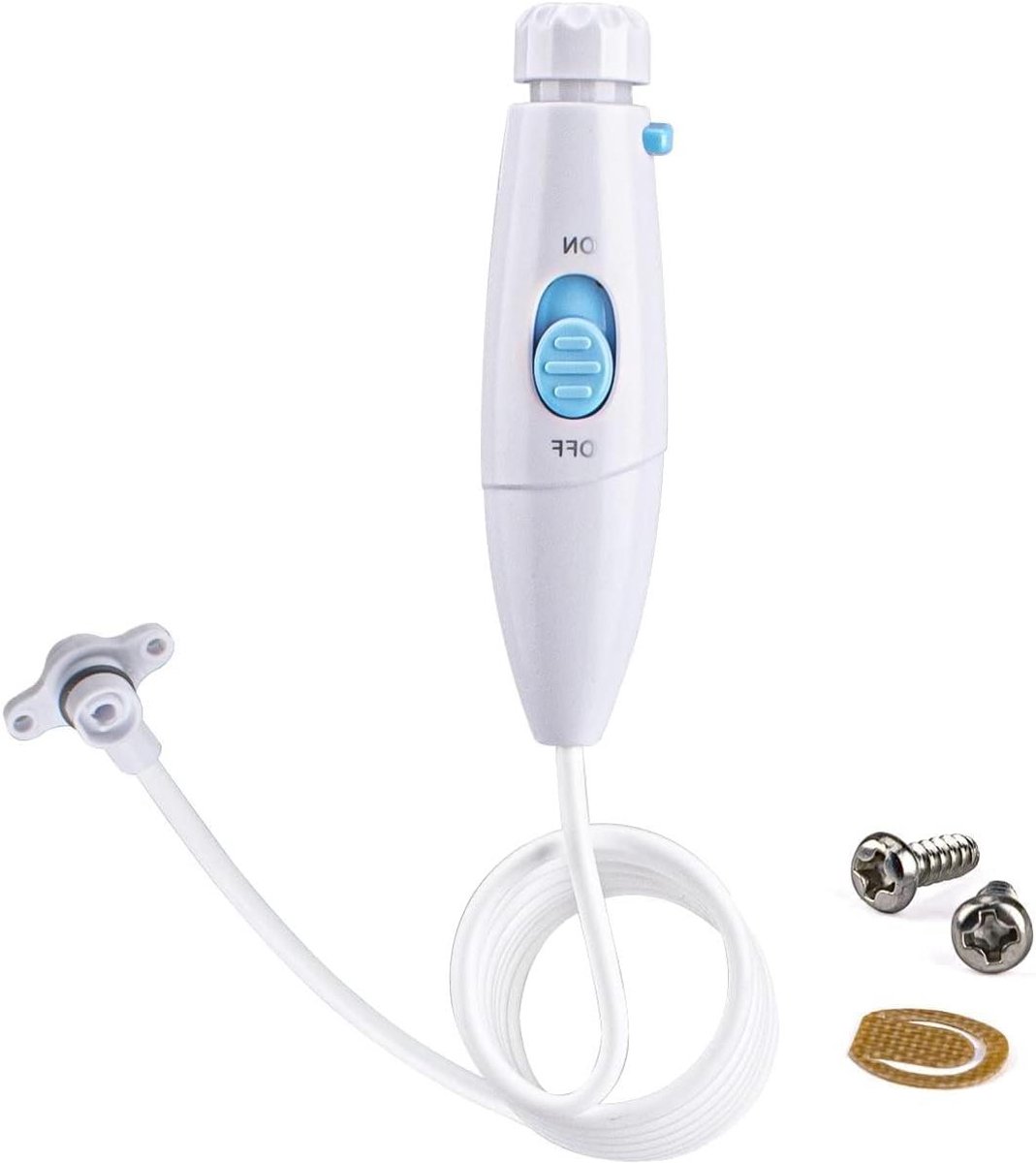 TUREWELL Accessoires voor mondhygiëne, compatibel met mondirrigator FC162, FC163, FC165, FC166 FC168, FC169, FC188, FC288, pak van 1 handvat/slang (wit)