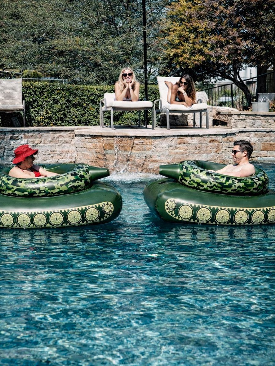 ZwemcoPool Opblaasbare Tank - Waterspelletje Zwembad - Met waterkanon - 155 x 112 x 61 cm – foto 5