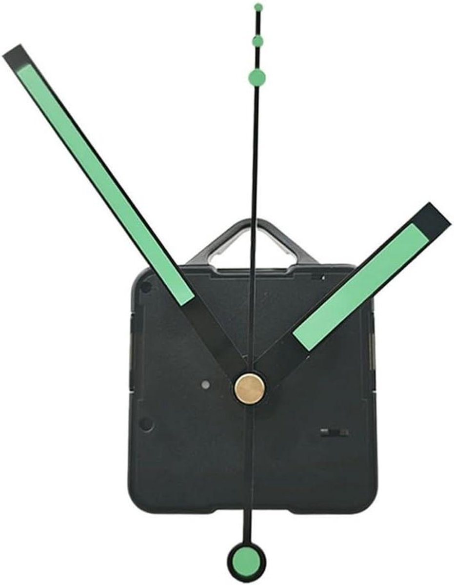 Wandklok Uurwerk - Klok Mechanisme Onderdelen - Klokken Maken Repareren - Lichtgevende Wijzers - 13 mm Schacht - Zwart