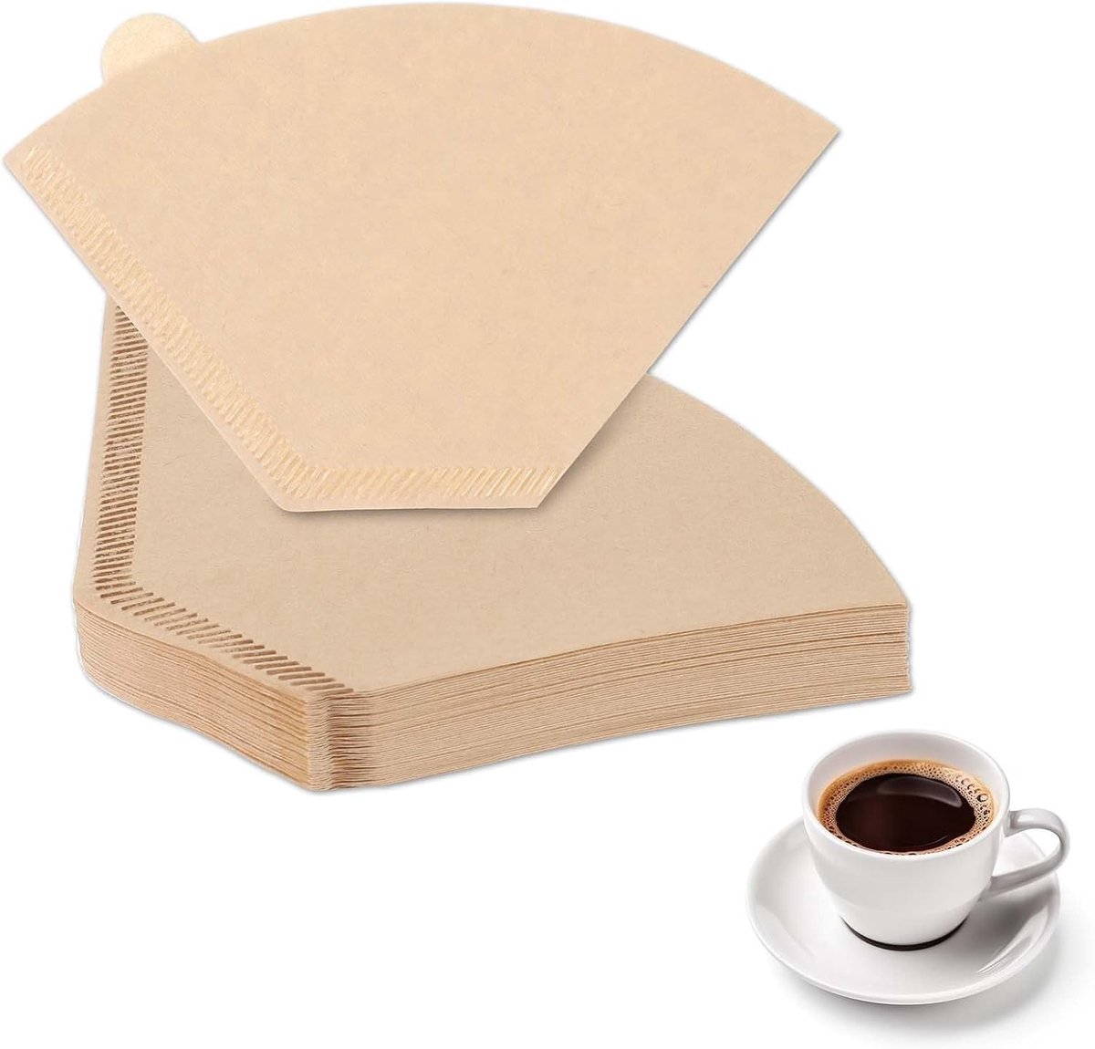 Koffiefilters - Koffiefilterpapier - 200 Stuks - Waaiervormig Koffiefilter - Filters - Classic Filterzakjes - Koffiefilter Filterpapier - Koffie - Geschikt Voor Filterkoffiezetapparaten, Slimme Druppelaars