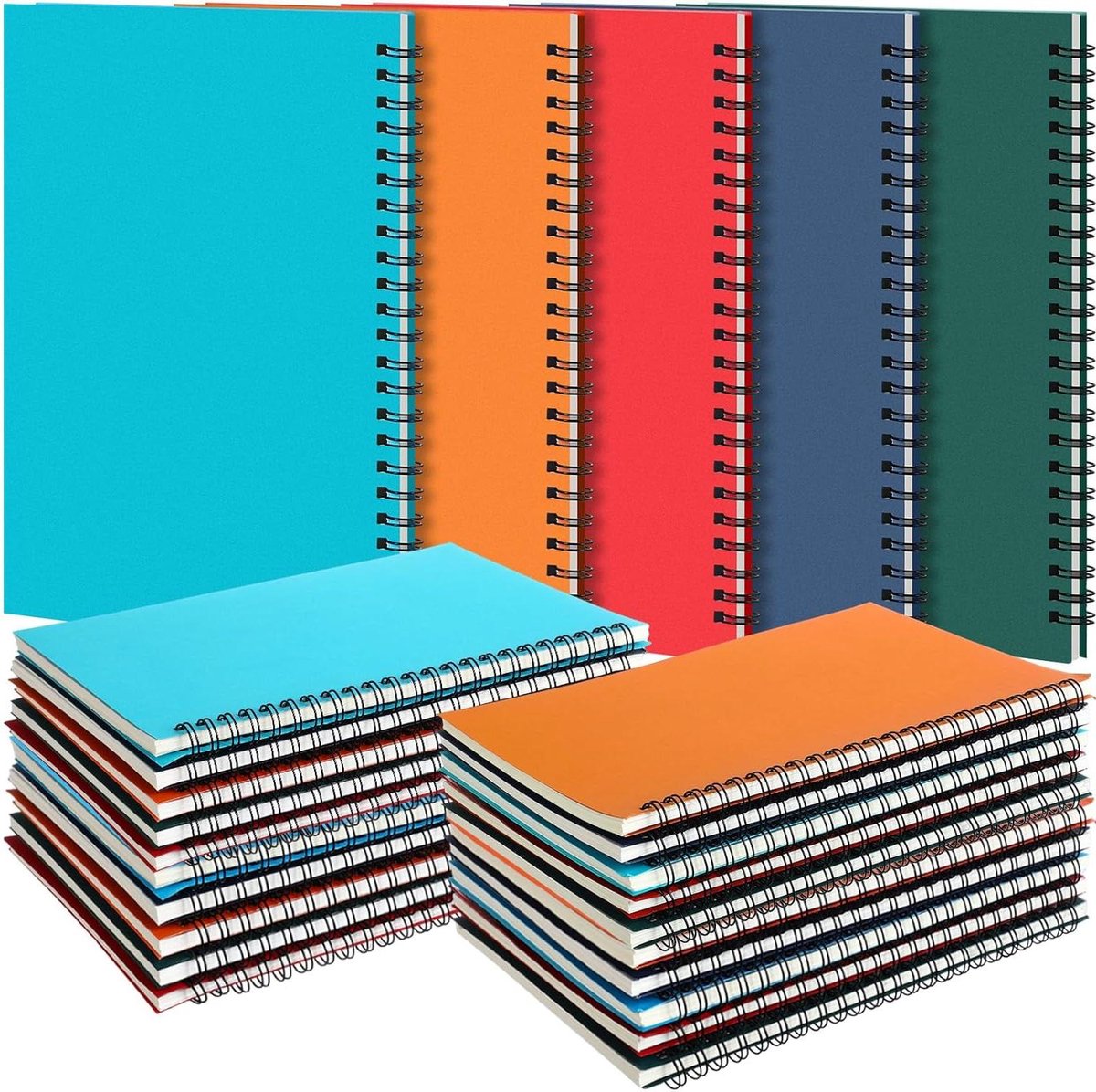Spiral Notebooks - Schrijfblok Notitieboek - Notities Maken Schrijven - Kraft Paper Cover - A5 50 Vel - Helder Kleuren