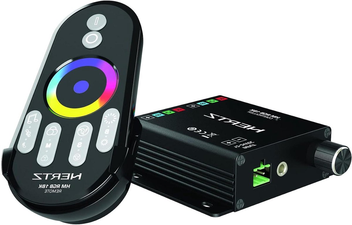 RGB Controller - Verlichtingscontroller Afstandsbediening - Muziek Sfeer Verlichting - 256 Kleuren Muziek Sync - 12-24VDC - Zwart