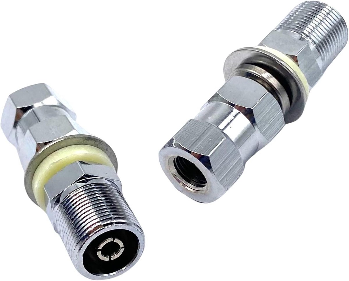 Antennehouder Adapter - Antennebout SO239 - Antennebevestiging Radio - Vernikkeld Koper - 2 stuks - Zilver