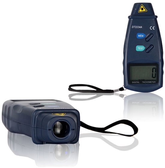 Digitale Toerentalmeter - RPM Meter Contactloos - Motor Snelheid Meten - Groot Meetbereik - 99999 tpm - Grijs — afbeelding 2