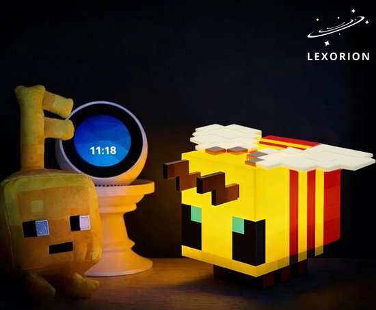 Lexorion Minecraft Gele Bij Figural Mood Light - LED Nachtlampje 12 cm (5 inch) - Sfeerlamp - Decoratieve Gaming & Slaapkamer Verlichting van Merkloos — afbeelding 4