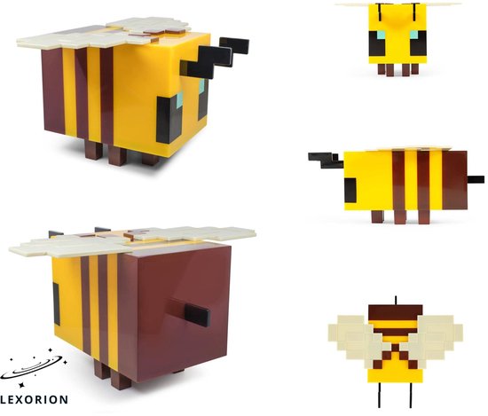 Lexorion Minecraft Gele Bij Figural Mood Light - LED Nachtlampje 12 cm (5 inch) - Sfeerlamp - Decoratieve Gaming & Slaapkamer Verlichting van Merkloos — afbeelding 3
