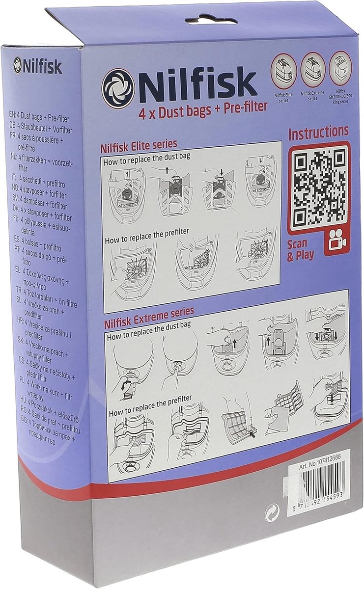 Stofzuigerzakken - Zuigmondzakken - Stofzuigen - Gegarandeerde compatibiliteit - 4 stuks - Wit