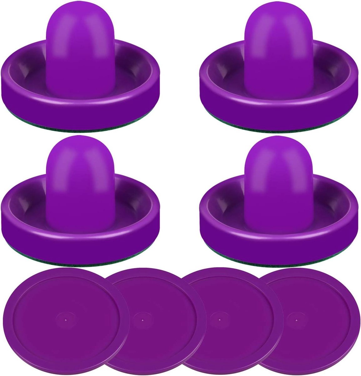 Air Hockey Accessoires - Pushers en Pucks - Spel Vervanging - Hoogwaardig ABS Materiaal - 9.7 cm Breed - Paars