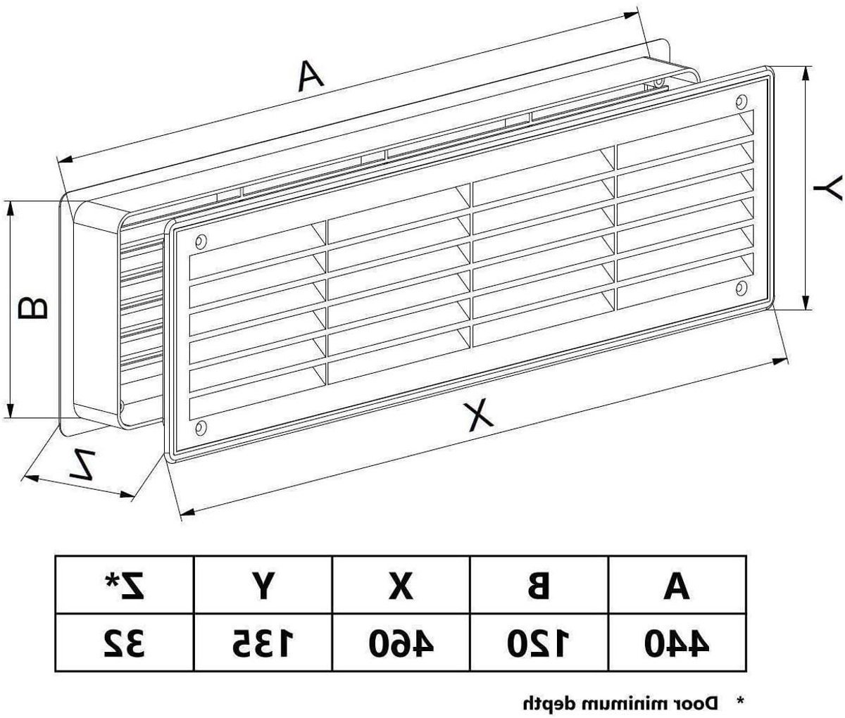 Ventilatie Grille - Luchtventiel Rooster - Luchtcirculatie Creëren - Kunststof Constructie - 120x440mm - Mahonie