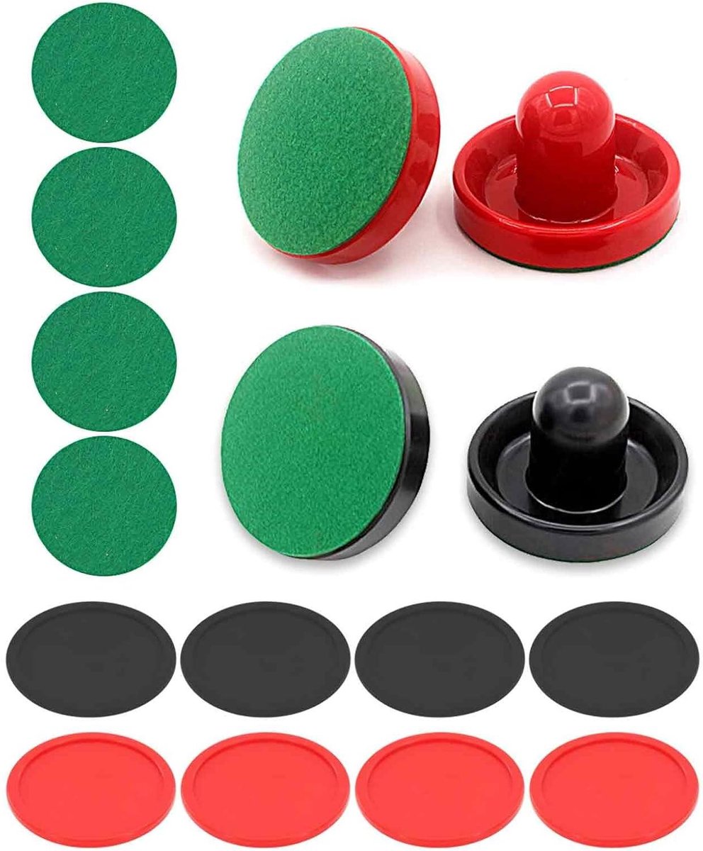 Air Hockey Set - Pucks en Paddles - Tafelhockey Spelen - Glad Oppervlak - 4 Pushers 8 Pucks - Zwart