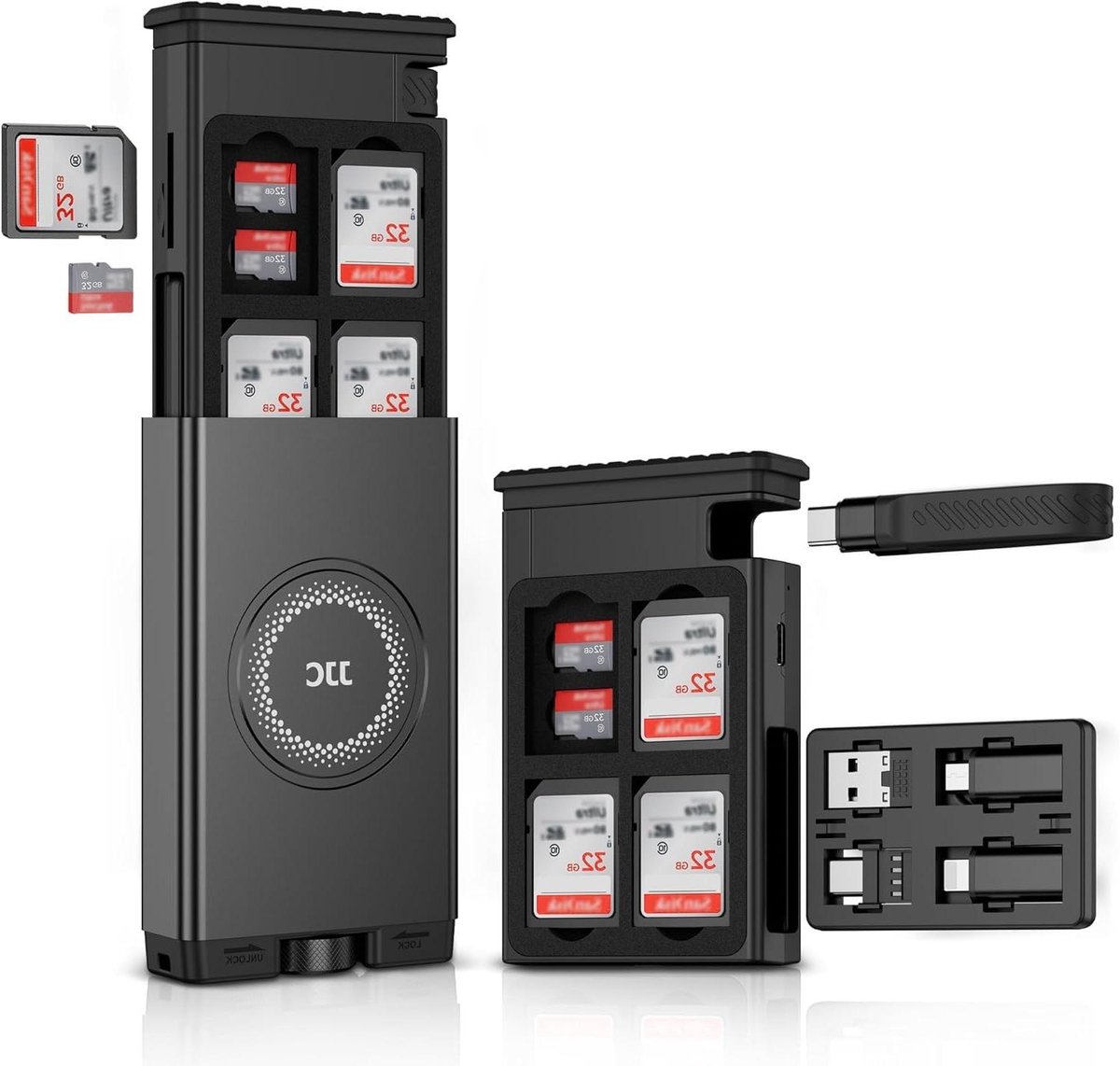 Multifunctionele Kabelkaart - Adapter Kaart - Data Overzetten - Alles in 1 - 13 x 77 x 28 cm - Grijs