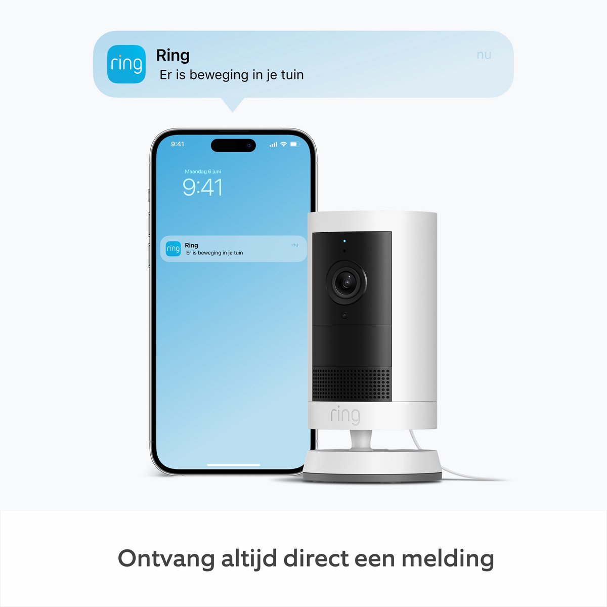 Ring Outdoor Camera Plus - plug-in - wit- buitencamera - 2k – foto 5