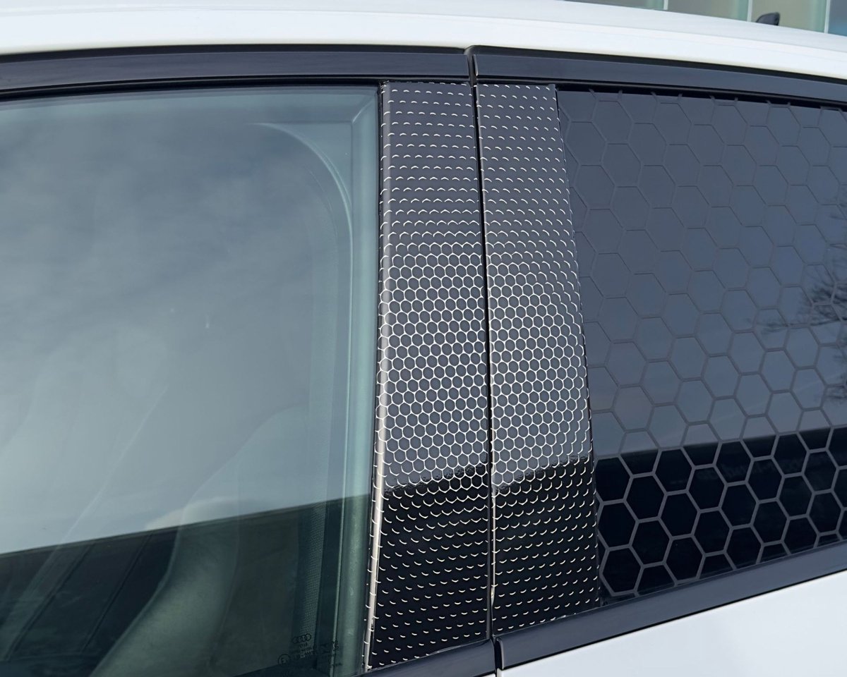FOLIATEC B-Stijl Stickers Hoogglans Zwart - 2 stuks