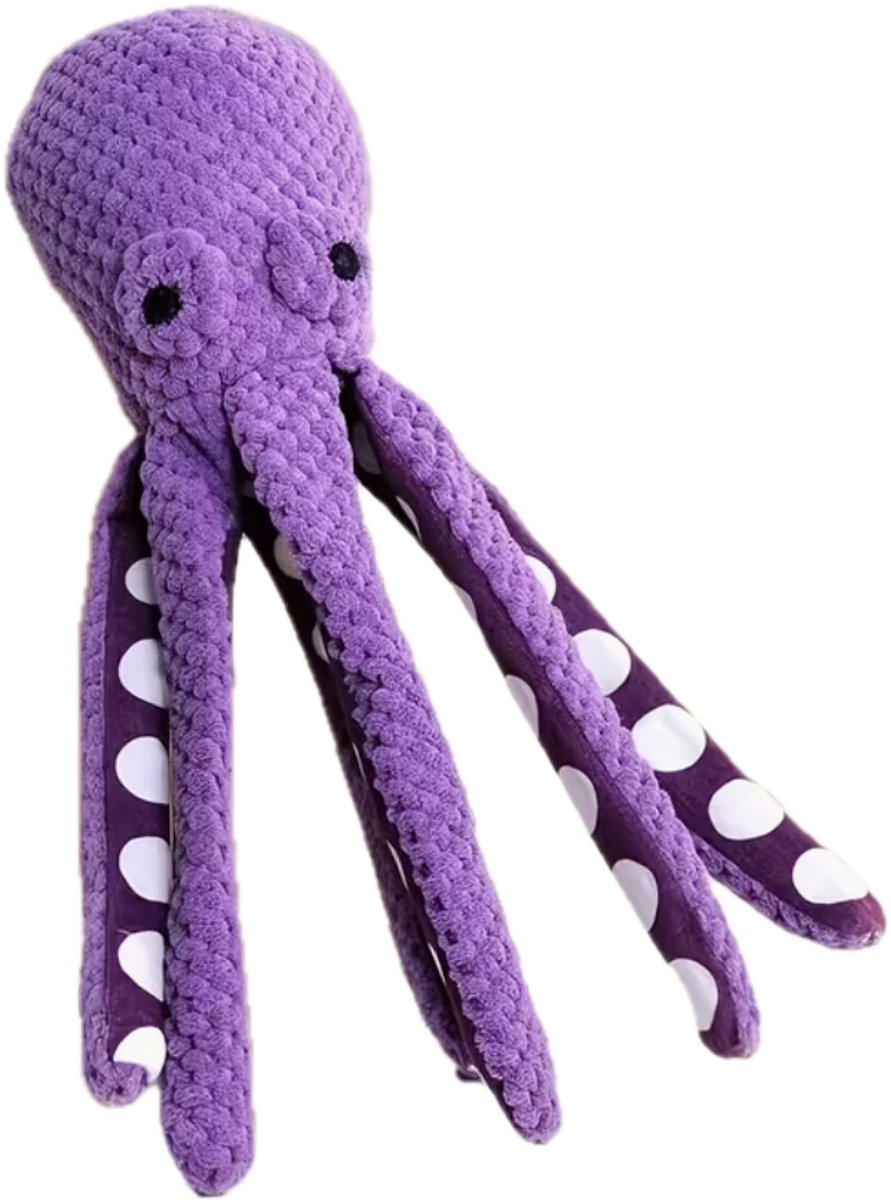 Pluche Octopus paars - hondenspeelgoed