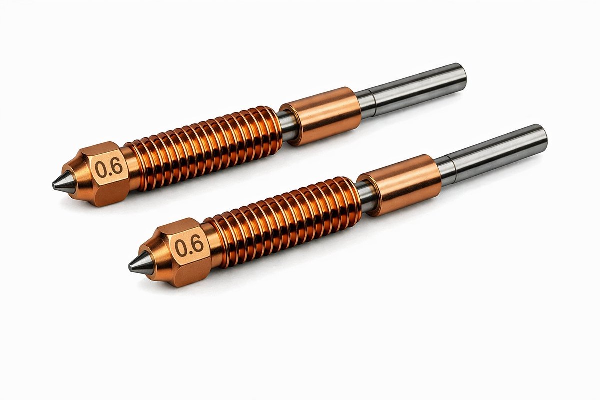 K1C Quick Swap Nozzle Set 2x 0.6mm Creality 1.75mm Quicks-Swap voor creality K1C, Ender 3 V3, Ender 3 V3 Plus