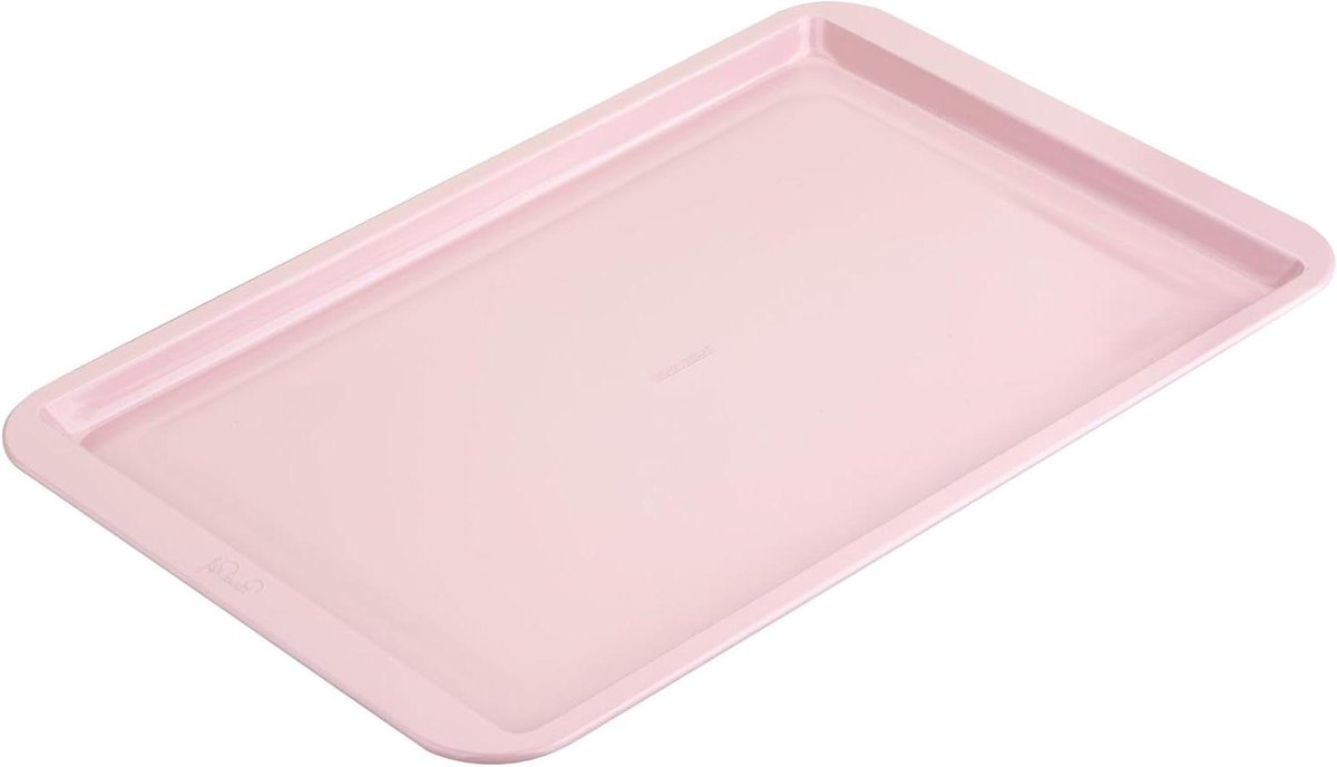 Bakplaat Koekjes Pizza - Bakvorm Plaat - Bakken Thuis - Antiaanbaklaag Stevig - 43 x 28 cm - Pastelroze