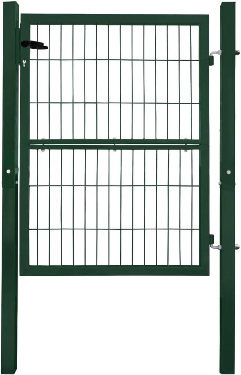 Tuinpoort Vierkante Buis - Hekdeur Tuin - Toegang Creëren - Met Slot - 120 cm Hoog - Groen