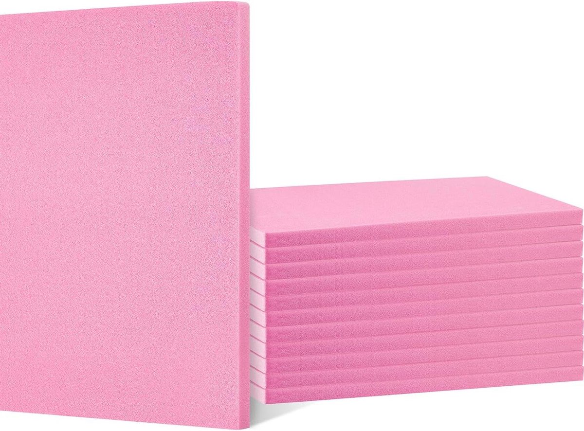 Isolatieschuimplaten - XPS schuim board - Doe-het-zelf ambachten - Vochtbestendig en betrouwbaar - 38 x 19 x 1.27 cm - Roze