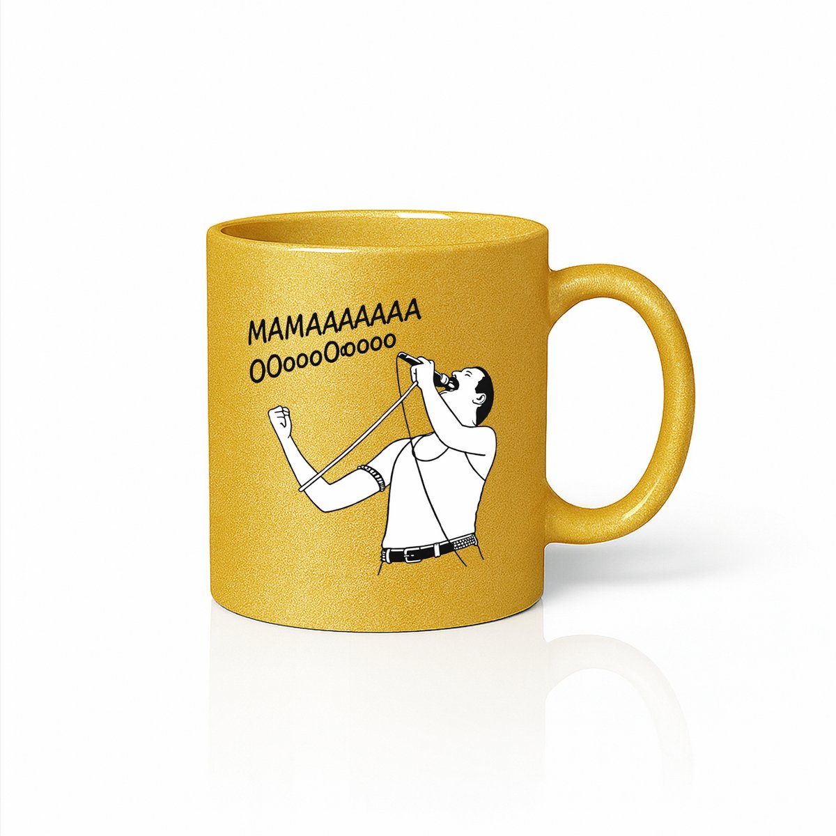 Exclusieve Gouden Freddie Mercury Mok - Premium Bohemian Rhapsody Ontwerp - Goudkleurig