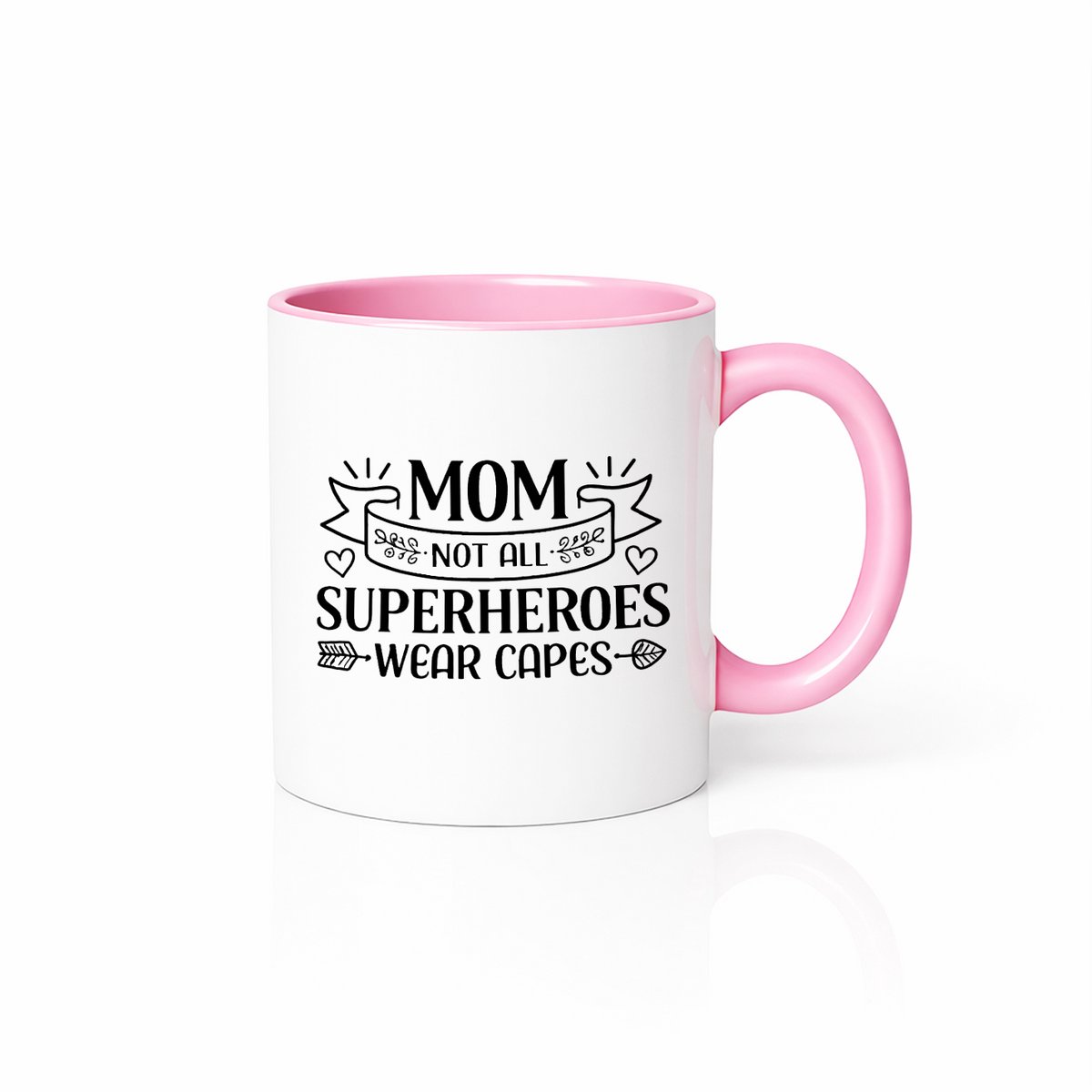Roze Accent Mok - Superhero Mom Quote - Lief Moederdag Cadeautje - Keramiek