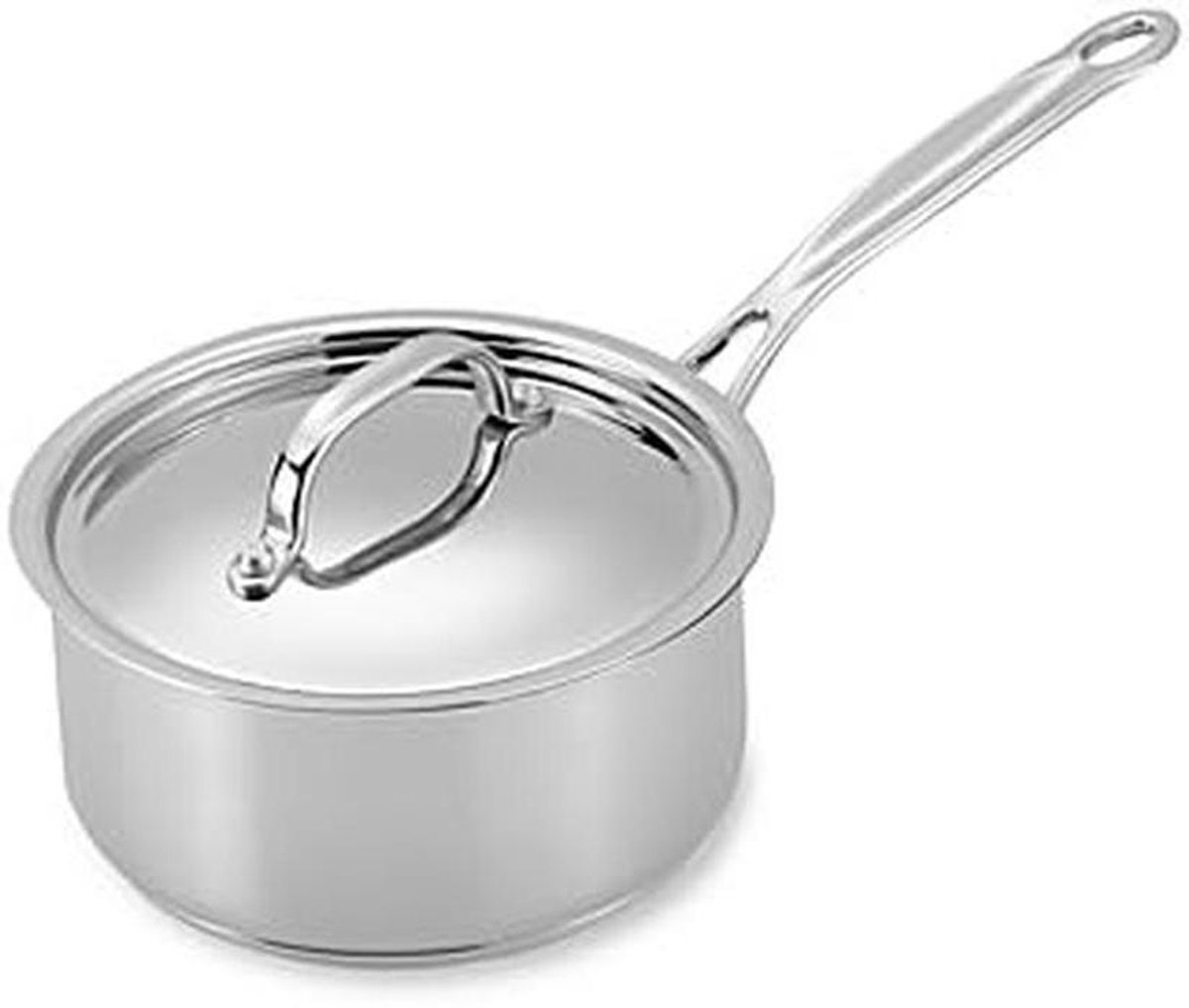 RVS Sauspan - Kookpan Deksel - Snel Koken - Gelijkmatige Warmteverdeling - 1.5 Liter - Zilver