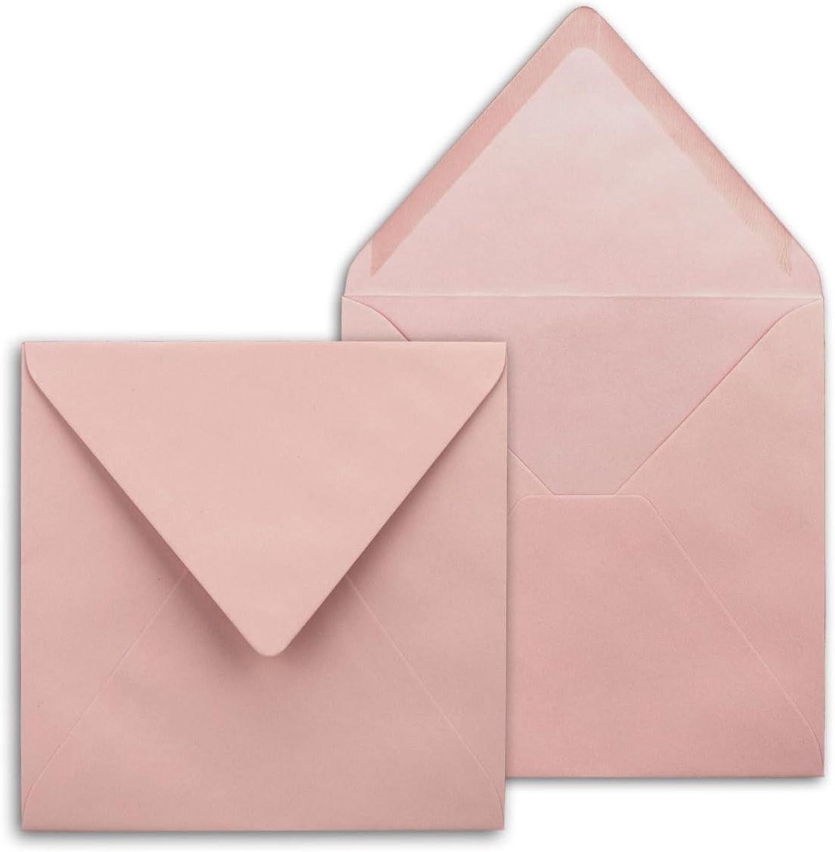 Vierkante Enveloppen - Postkaarten Envelopes - Uitnodigingen Versturen - Volledig Gekleurd Papier - 15.5 x 15.5 cm - Oudroze