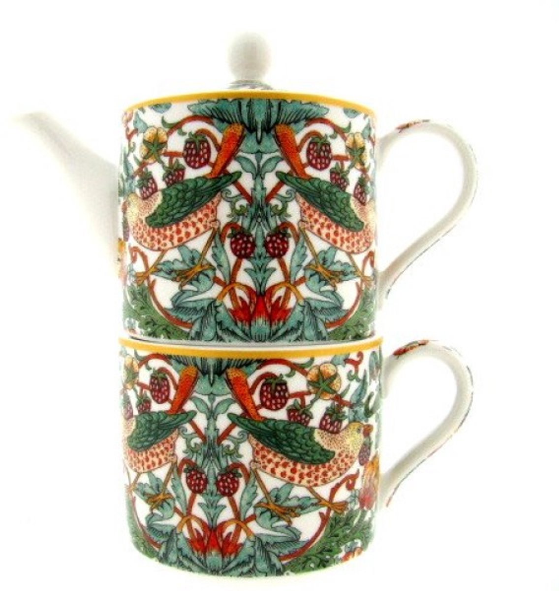 Tea for One Theeset – William Morris Strawberry Thief – Theepot met Mok – 350 ml – Porselein