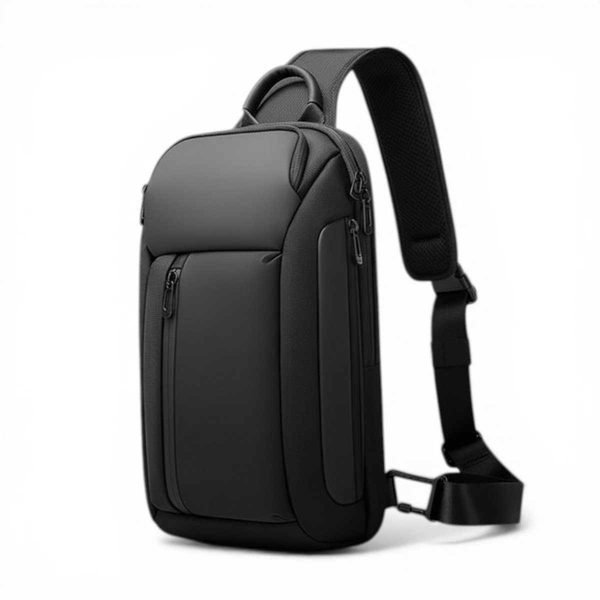 Sling Backpack - Crossbody Tas - Compacte Rugzak - Tablet Tas 11 inch - Waterafstotende Schoudertas - Anti-diefstal - Zwart