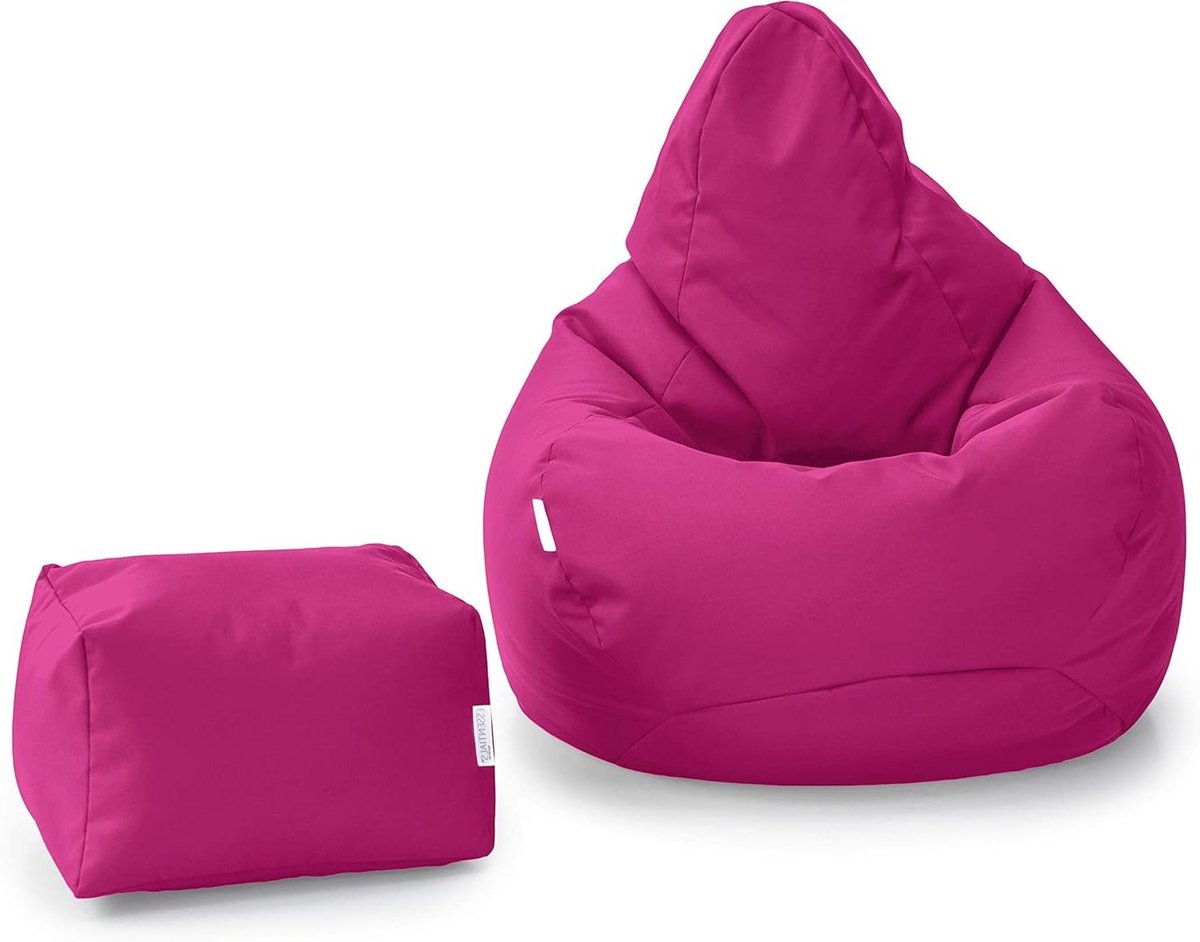 De Groen Home Gaming Zitzak Stoel met Voetenbankje Binnenshuis Buitenshuis Waterbestendig Zitzak met Ergonomisch Ontwerp Cerise