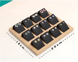 Oorbellenstandaard met gouden coating (voor de verkoop), voor het uitstallen van sieraden, opbergbakje voor sieradenoorbellen, opbergdoosje voor oorbellen [oorbellenstandaard - zwart]