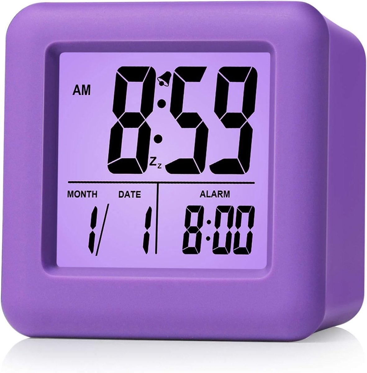 carmdering - Wekker voor Kinderen - Digitale Wekker- Wekker Kind Digitaal - Veranderd van Kleur - Kinderwekker - Alarmklok - Paars - Digitale Wekker - Wekker Kinderen - Clock - Alarm Clock - Klok - Kinder Klok