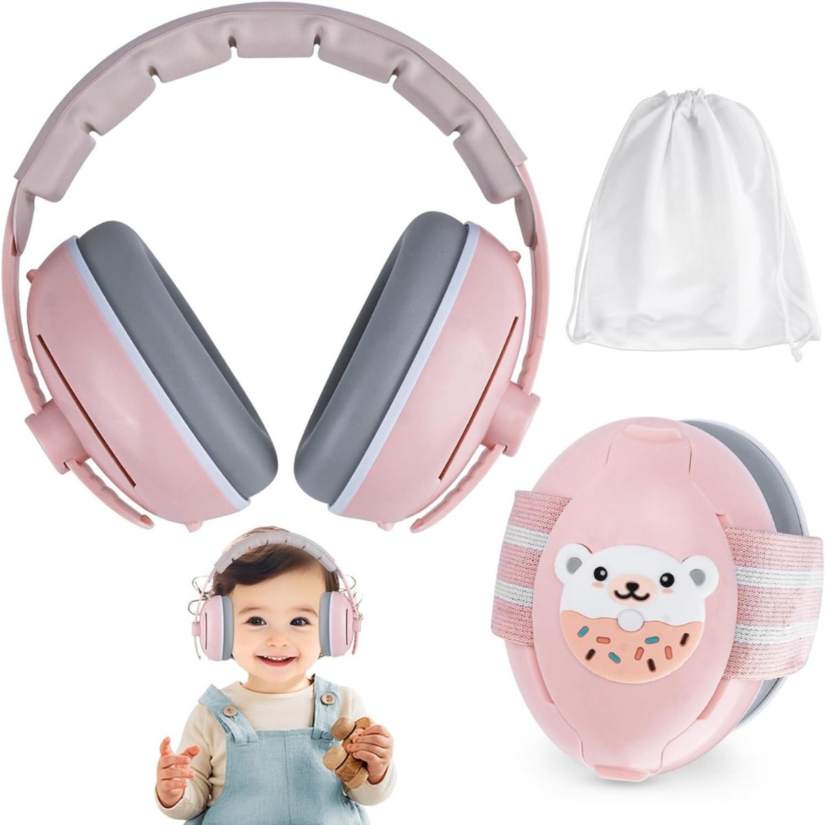 Quvo® Gehoorbescherming Baby - Gehoorbescherming - Roze - 19cm x 16cm x 6cm; 260 g