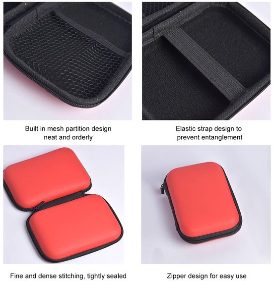 MTTProducts - Externe Hardeschijf Beschermcase - Shockproof - Rood - Bescherming voor 2.5 Inch HDD/SSD - Draagbare Opslag - Waterdicht van mttproducts — afbeelding 5
