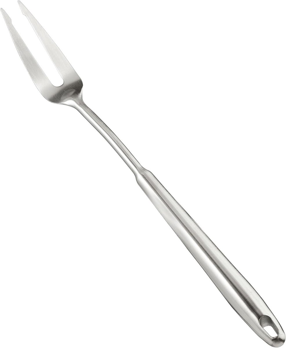 Vleesvork - Keukengerei - Grillen en serveren - Ergonomisch handvat - 35 cm lang - Zilverkleurig
