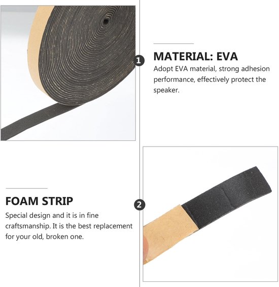 Cosensi - Geluidsisolatie Tape - Vibration Tape - Schuim - Geluidskwaliteit Verbeteren - Speaker Sealing - Ideaal voor Installatie — afbeelding 4