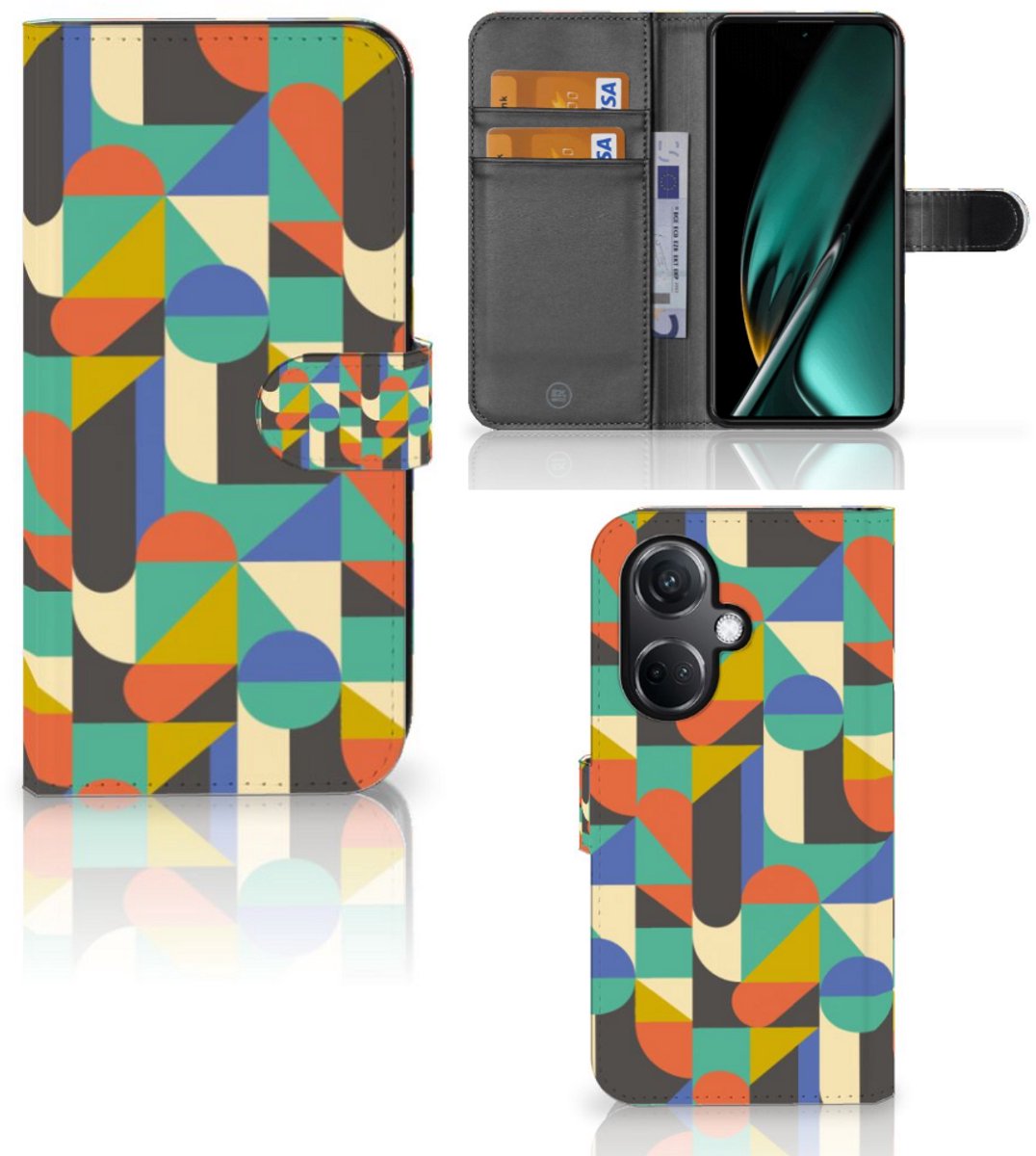 Boekhoesje voor OnePlus Nord CE 3 Telefoon Hoesje Funky Retro