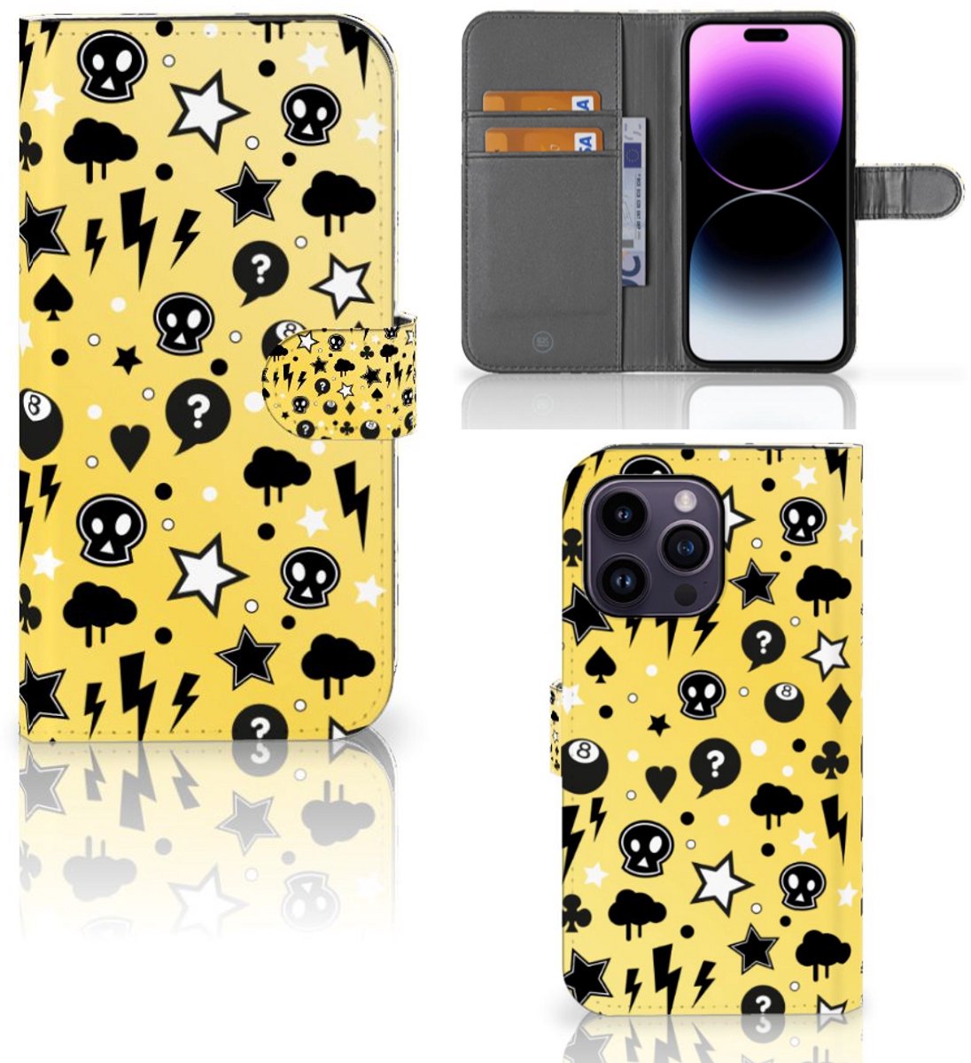 Telefoonhoesje met Naam iPhone 15 Pro Max Punk Geel