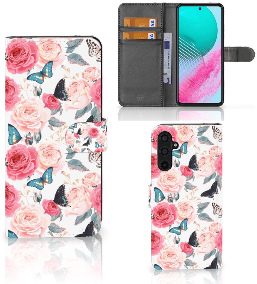 Samsung Galaxy M54 Hoesje Butterfly Roses